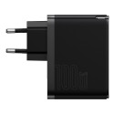 Baseus wall charger GaN5 Pro PD 100W 1x USB-C 1x USB black + USB-C - USB-C