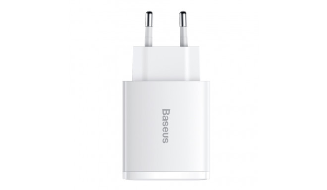 Baseus wall charger Compact PD 30W 1x USB-C 2x USB white