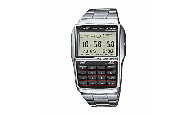 Meeste Kell Casio DATABANK CALCULATOR STEEL Must Hõbedane