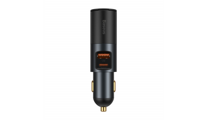 Baseus car charger Share Together PD 120W 1x USB 1x USB-C gray with car lighter socket