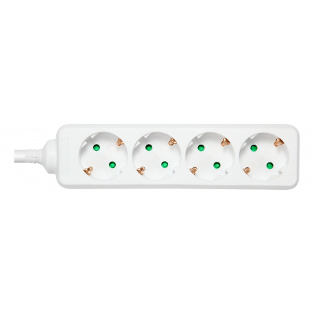 Deltaco power strip GT-0400 4xCEE 7/3 1xCEE 7/7 1.5m, white