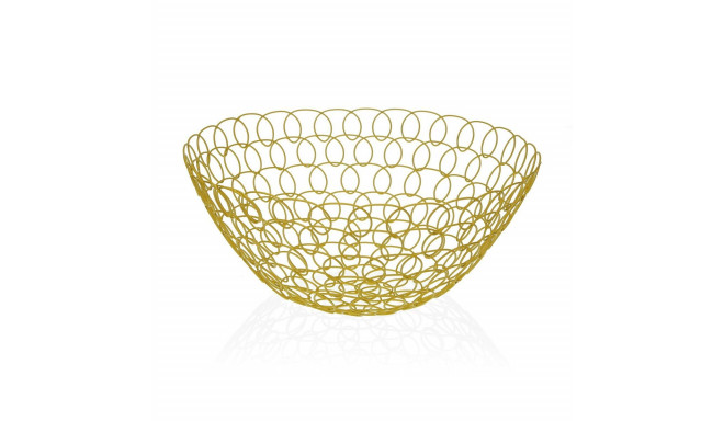 Fruit Bowl Versa Eris Mustard Metal Steel (28 x 12 x 28 cm)