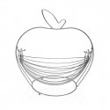 Fruit Bowl Versa Grey Apple Steel (24,5 x 29,5 x 30 cm)