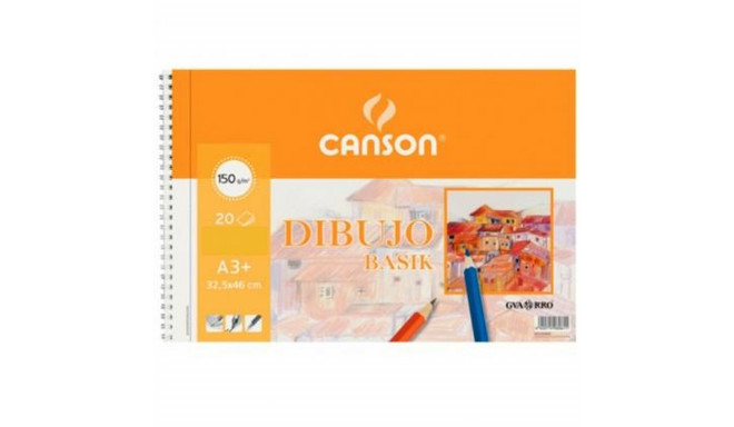 Drawing pad Canson Basik Gluds Mikro perforēts 150 g 20 Loksnes 10 gb. Spirāle (32,5 x 46 cm)