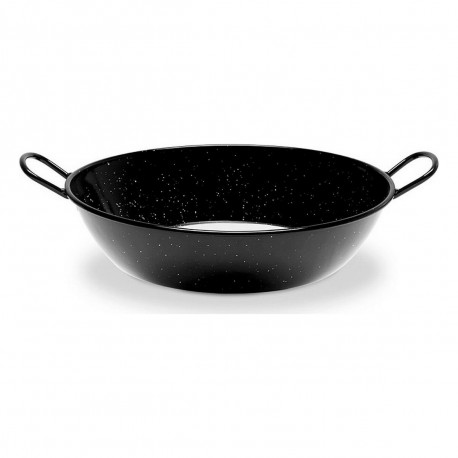 Deep Pan with Handles Vaello Black Enamelled Steel (Ø 28 cm)