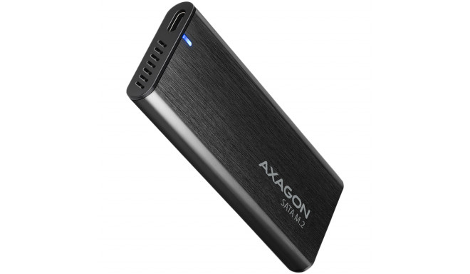 AXAGON EEM2-SBC, M.2 SATA screwless RAW box, black, SuperSpeed USB-C 10 Gbps