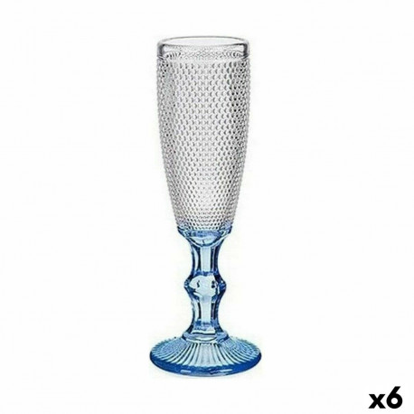 Champagne glass Vivalto PR05720ZD/BHA6 BLUE PR05720ZD/BHA6 BLUE Blue Transparent Glass 180 ml Points