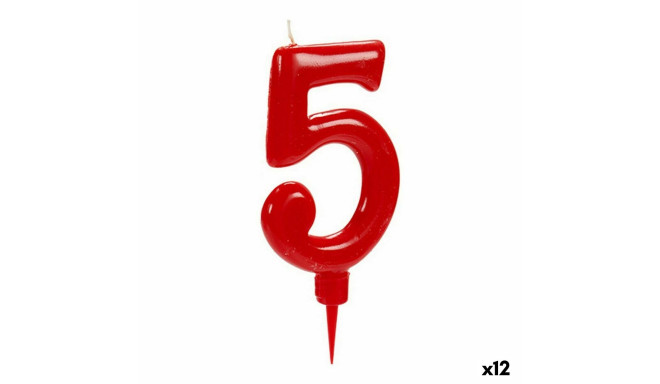 Candle Birthday Number 5 Red (12 Units)