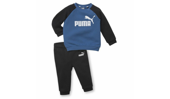 Children’s Tracksuit Puma Minicats Essentials Raglan Black Blue - 9-12 Months