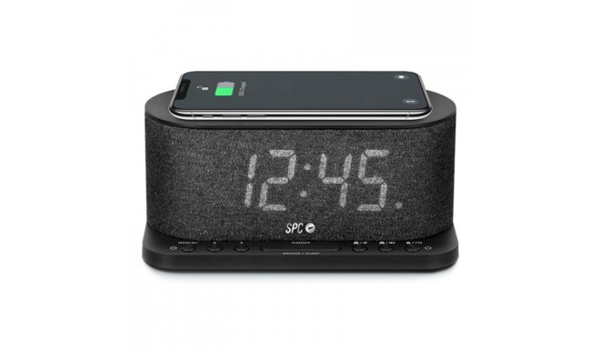 Clock-Radio with Wireless Charger SPC 4582N 4,3" LED USB Black