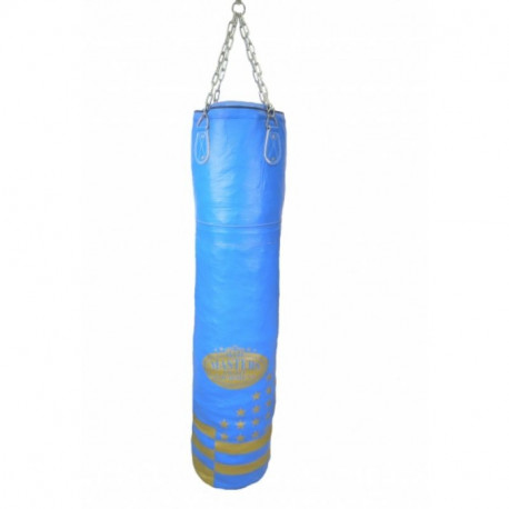 Leather punching bag 150/35 cm empty WWS-STAR (niebieski)