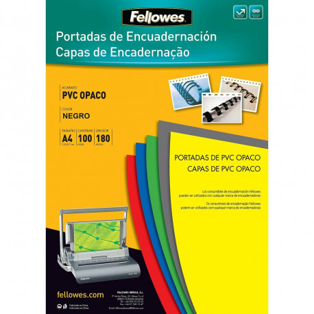 Kate Fellowes 100 Ühikut Köitja Must A4 PVC