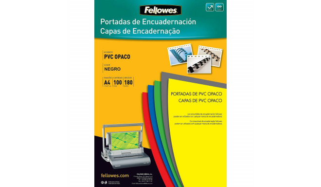 Cover Fellowes 100 Units Binding Black A4 PVC