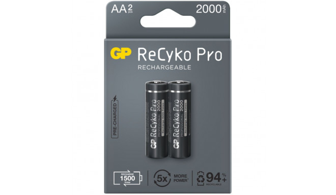 4x rechargeable batteries AA / R6 GP ReCyko Pro Ni-MH 2000mAh ...