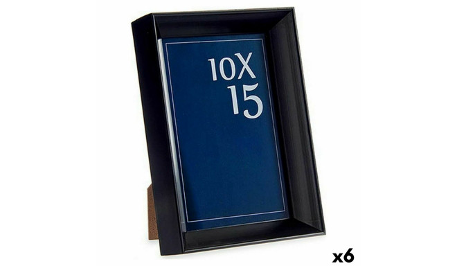 Photo frame Black Plastic Glass (12,2 x 3,5 x 17,3 cm) (6 Units)