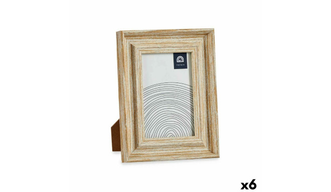 Photo frame Crystal Golden Wood Brown Plastic (16,2 x 2 x 21 cm) (6 Units)