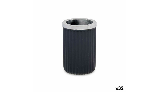 Glass Toothbrush Holder Anthracite Plastic 32 Units (7,5 x 11,5 x 7,5 cm)