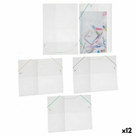 Dokumentu Glabātājs Pincello ELASTIC 3 COL Zaļš Caurspīdīgs (12 gb.)