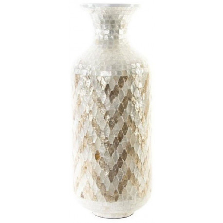 DKD Home vaas Mosaiik Pärlmutter 25x25x65cm, pruun