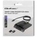 Qoltec smart card reader + USB-C adapter SCR0634