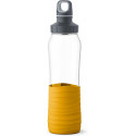 Emsa Drink2Go Glass drinking bottle 0.7 liters (transparent/yellow, screw cap)