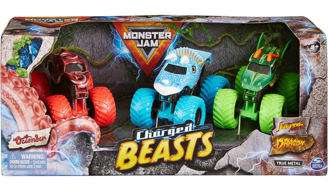 Spin Master Monster Jam Charged Beasts 3 Pack Toy Vehicle