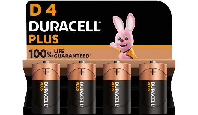 Duracell Plus D, battery (4 pieces, D)
