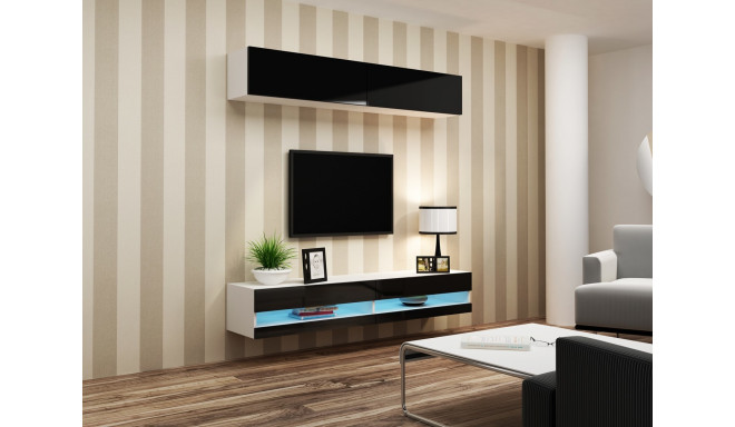 Cama TV alus VIGO NEW 30/140/40 valge/must läikiv