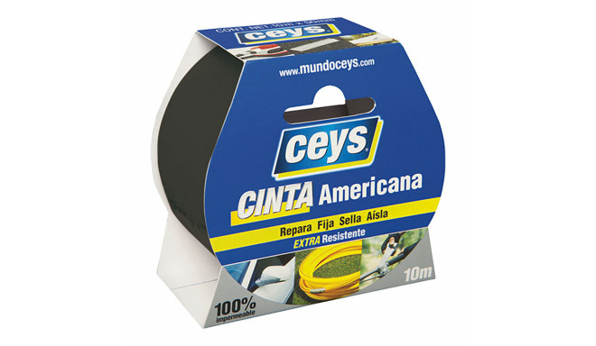 Duct tape Ceys Black (10 m x 50 mm)