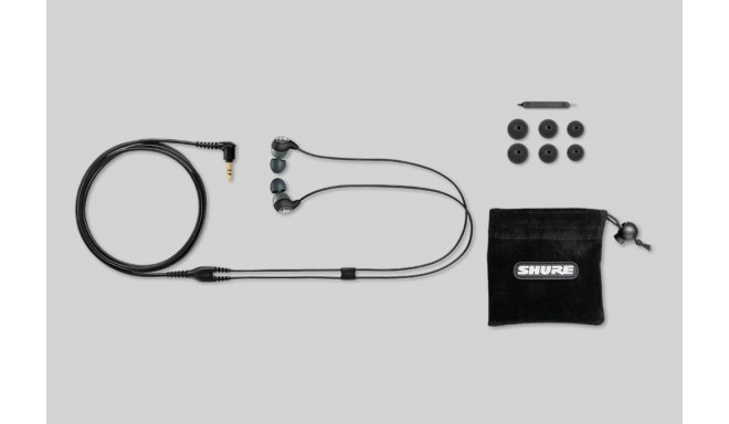 Shure SE112-GR juhtmega kõrvaklapid, must/hall.
