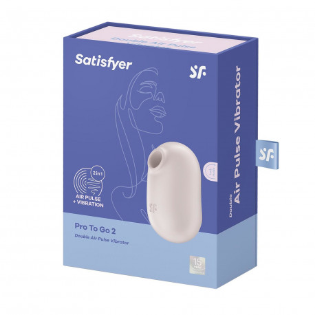 SATISFYER PRO TO GO 2 VIBRATOR DOUBLE AIR PULSE BEIGE 1UN