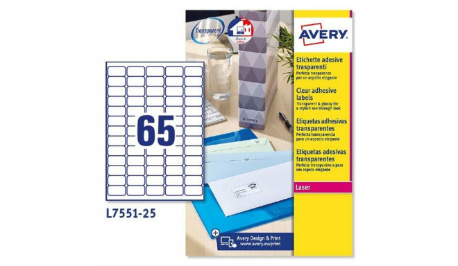 Adhesive labels Avery Transparent 210 x 297 mm 38,1 x 21,2 mm