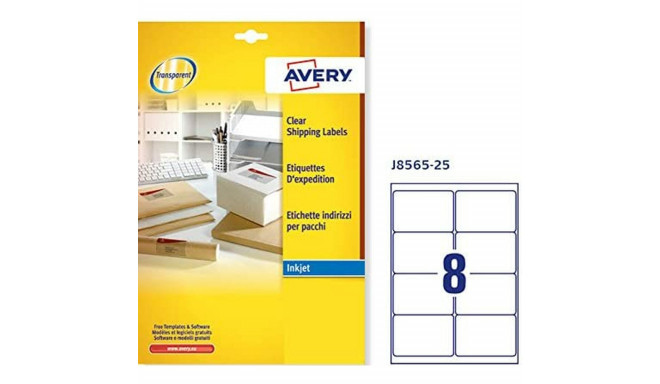 Adhesive labels Avery 99,1 x 67,7 mm Transparent