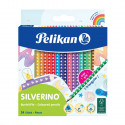 Pelikan Krāsošanas zīmuļi, Silverino, trīsstūris, SOFT plānas, 24 krāsas