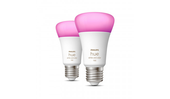 Philips Hue E27 RGBW 9W 2-pak