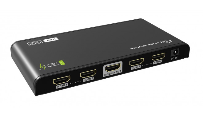 Techly 104844 Rozdzielacz Splitter HDMI 2.0 1x4 4K 60Hz HDR EDID