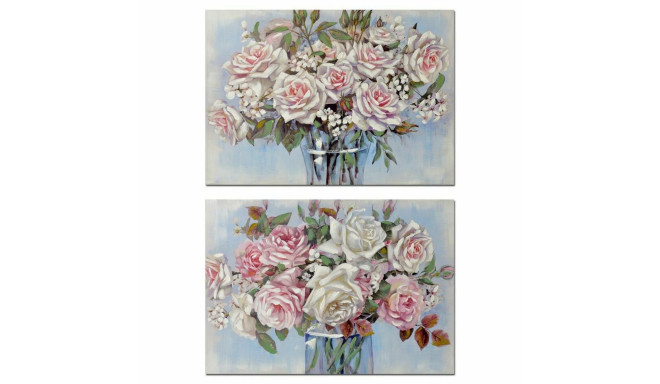 Glezna DKD Home Decor Vāze 100 x 3 x 70 cm Shabby Chic (2 gb.)