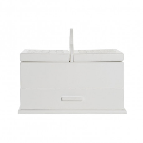DKD Home Decor jewelry box MDF 30x17x24cm, white/ivory