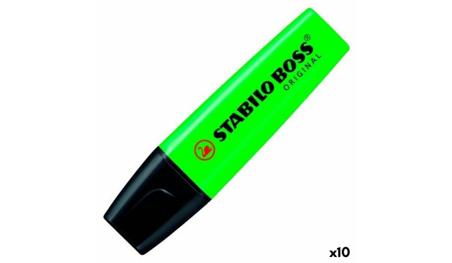 Fluorescent Marker Stabilo Boss Green Black/Green 10 Pieces (10 Units) (1 Unit)