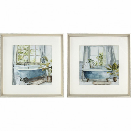 Painting DKD Home Decor Baths (2 Units) (32 x 2,5 x 32 cm)