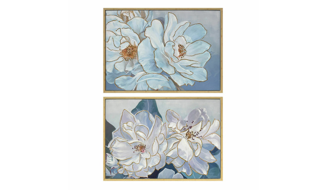 Maal DKD Home Decor 100 x 4 x 70 cm Kwiaty Romantiline (2 Ühikut)