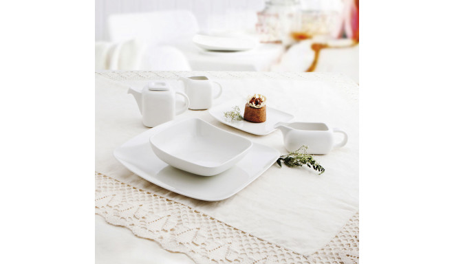 Flat plate Ariane Vital Squared Ceramic White (27 x 21 cm) (12 Units)