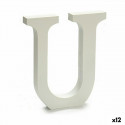 Letter U Wood White (1,8 x 21 x 17 cm) (12 Units) Letter U Wood White (1,8 x 21 x 17 cm) (12 Units)