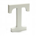 Letter T Wood White (1,8 x 21 x 17 cm) (12 Units)