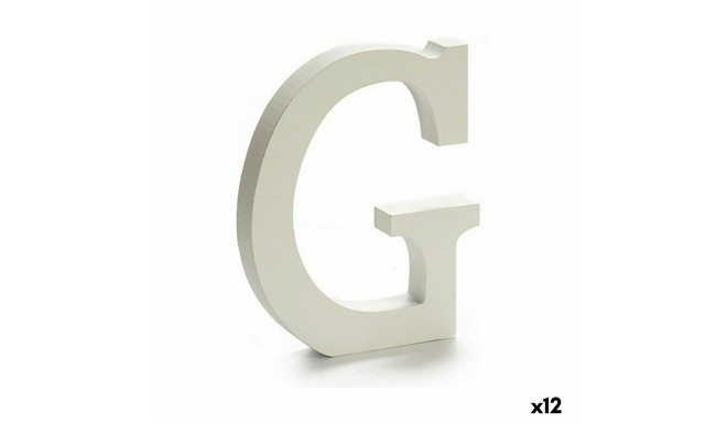 Letter G Wood White (1,8 x 21 x 17 cm) (12 Units)