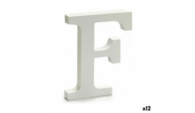 Letter F Wood White (1,8 x 21 x 17 cm) (12 Units)