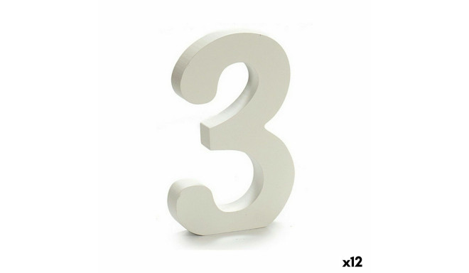 Numbrid Pincello 1711030 3 Valge 1,8 x 21 x 17 cm (12 Ühikut)