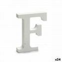 Letter F Wood White (2 x 16 x 14,5 cm) (24 Units)