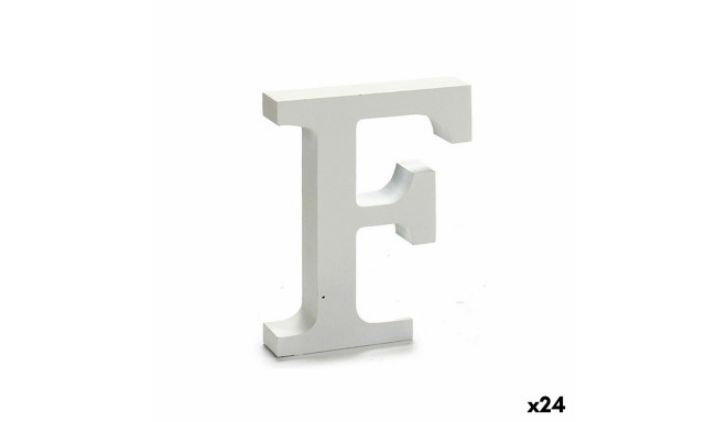 Letter F Wood White (2 x 16 x 14,5 cm) (24 Units)