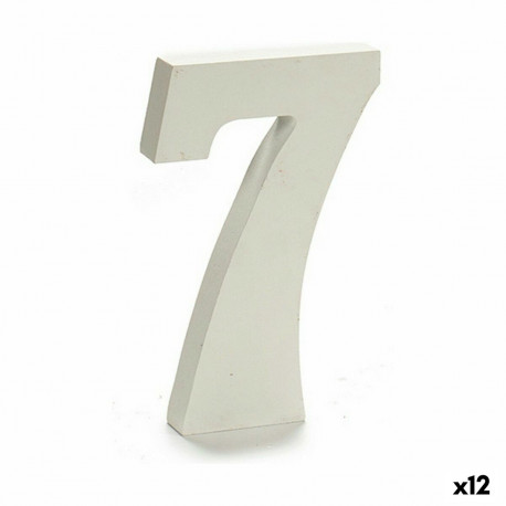 Number Pincello 1711034 7 White 1,8 x 21 x 17 cm (12 Units)